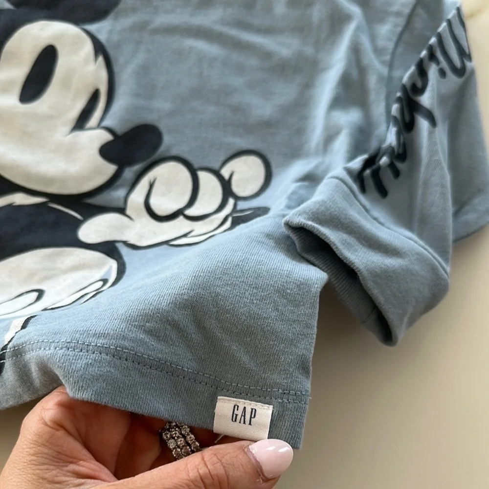 GAP Blue Long Sleeve Tee with Mickey Mouse